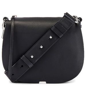 All Saints Captain Round Crossbody Black Bag